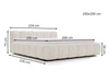Łóżko tapicerowane bez pojemnika ze stelażem 200x200 Cloud Low Brązowe