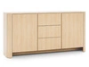 Komoda dwudrzwiowa z szufladami ze złotą listwą dekoracyjną Brillo Dąb Vicenza