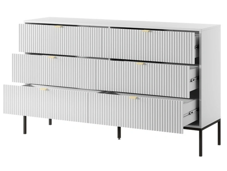Komoda z 6 szufladami Amber Biała