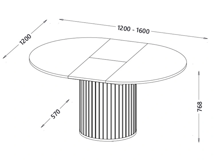 Stół okrągły rozkładany Soria Czarny mat