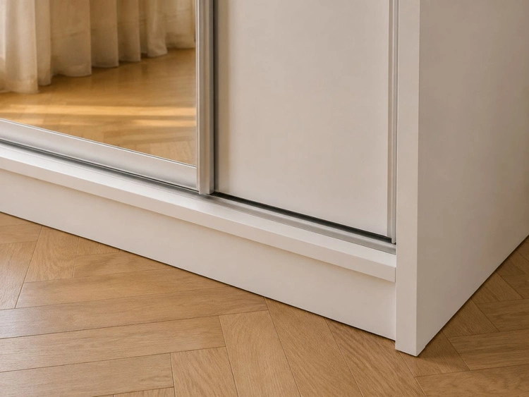 Szafa przesuwna z lustrem 150 cm z oświetleniem LED Portel Biała